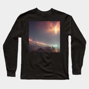 Planets Nebula Cloud In Dark Space Long Sleeve T-Shirt